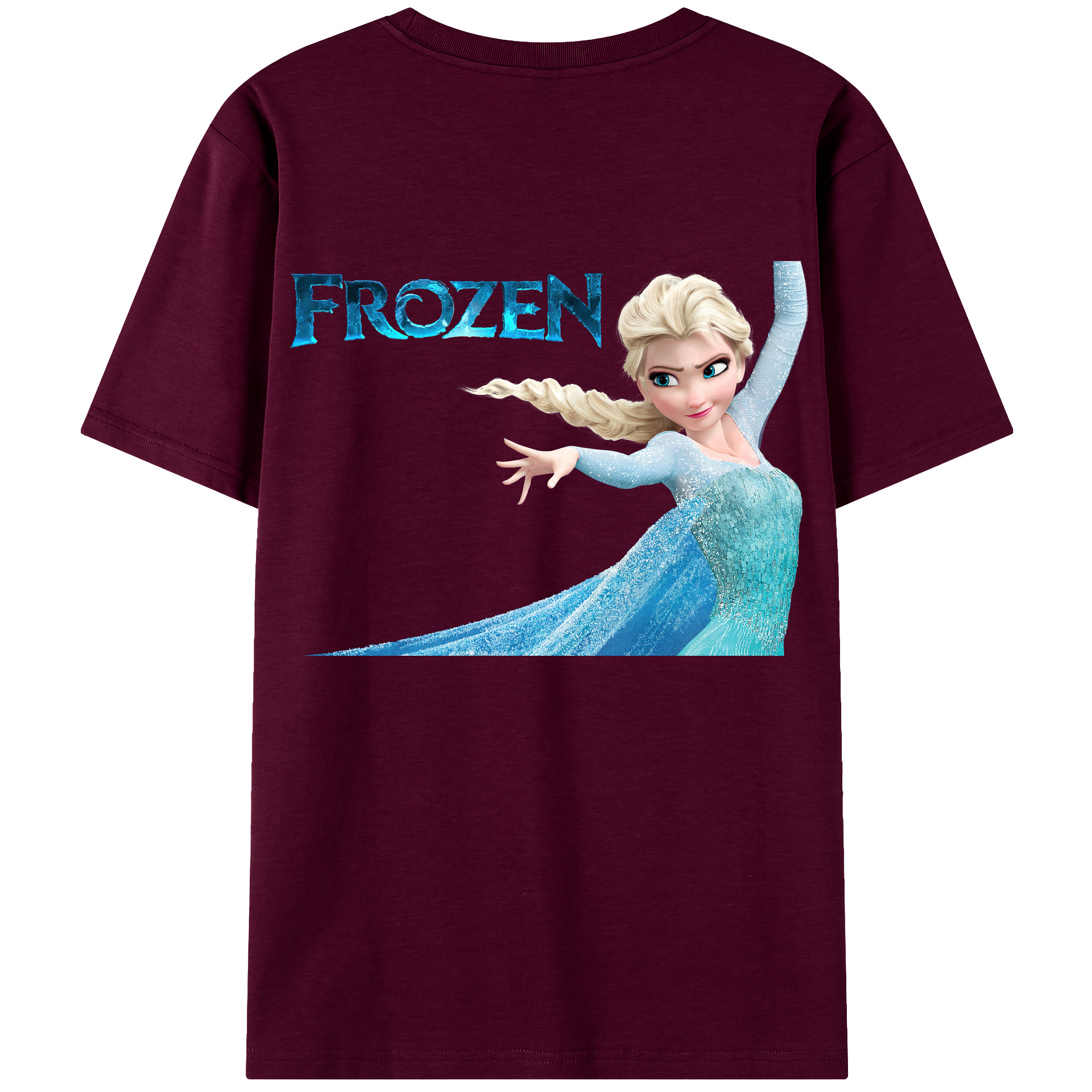 （画像用） アナと雪の女王 アンナ エルサ Frozen Anna Elsa レディース半袖Tシャツ(バックプリント)